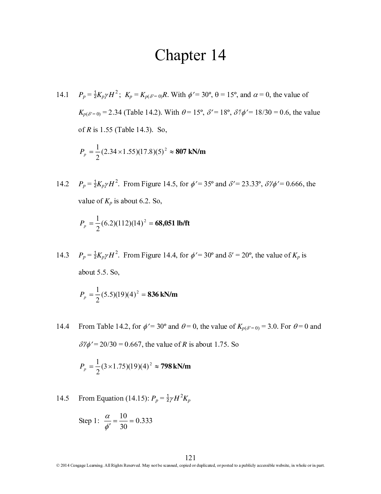 Chapter 14 Lateral Earth Pressure, At-Rest, Rankine, and Coulomb Solutions for Principles of Geotechnical Engineering