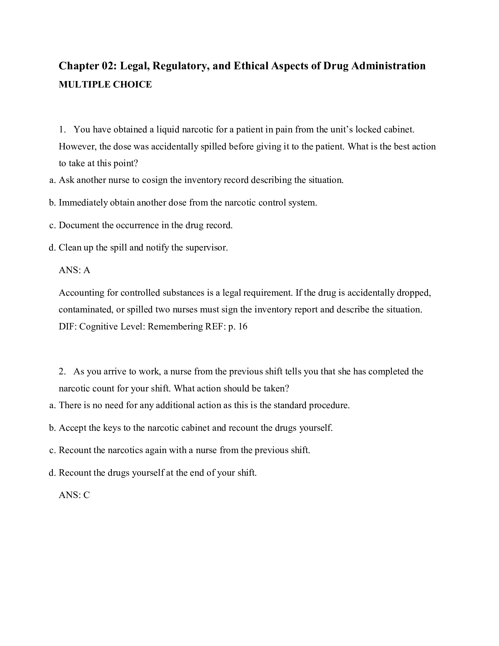 Chapter 2 Legal, Regulatory, and Ethical Aspects of Drug Administration