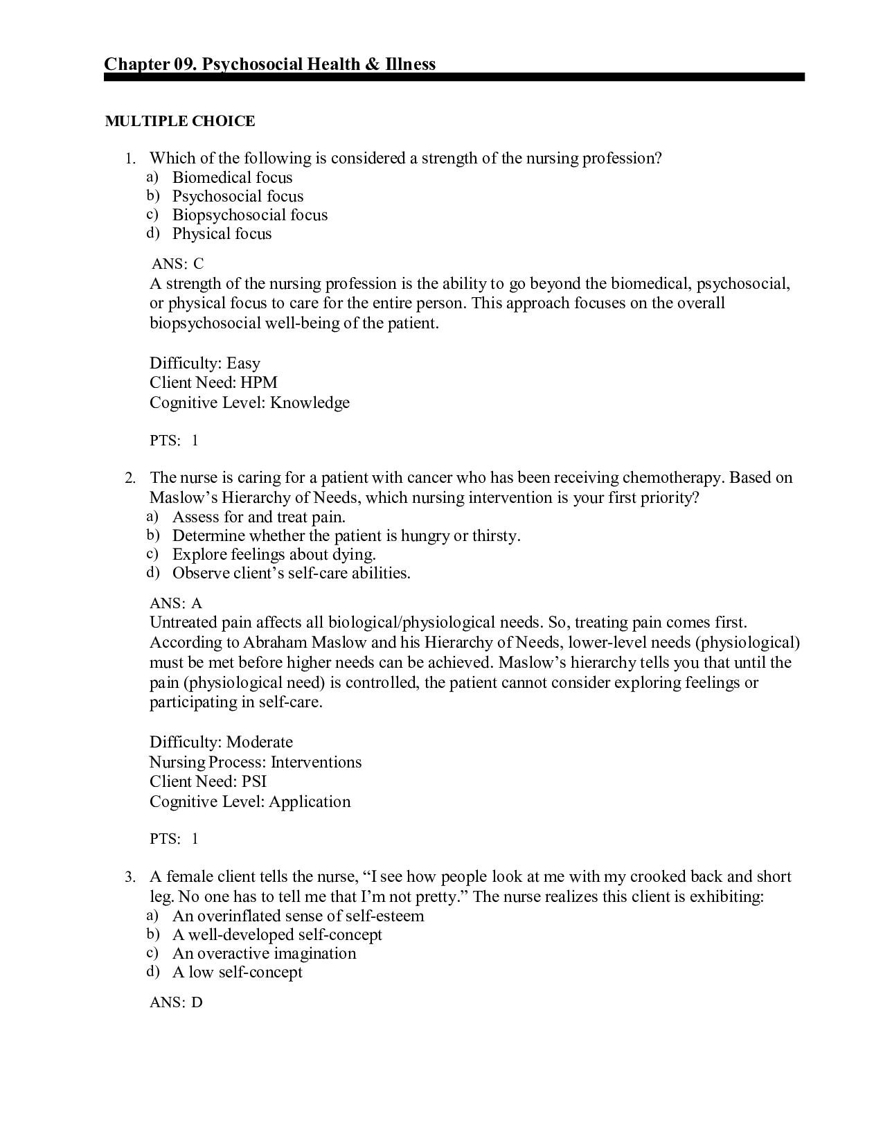 Chapter 9 Psychosocial Health & Illness