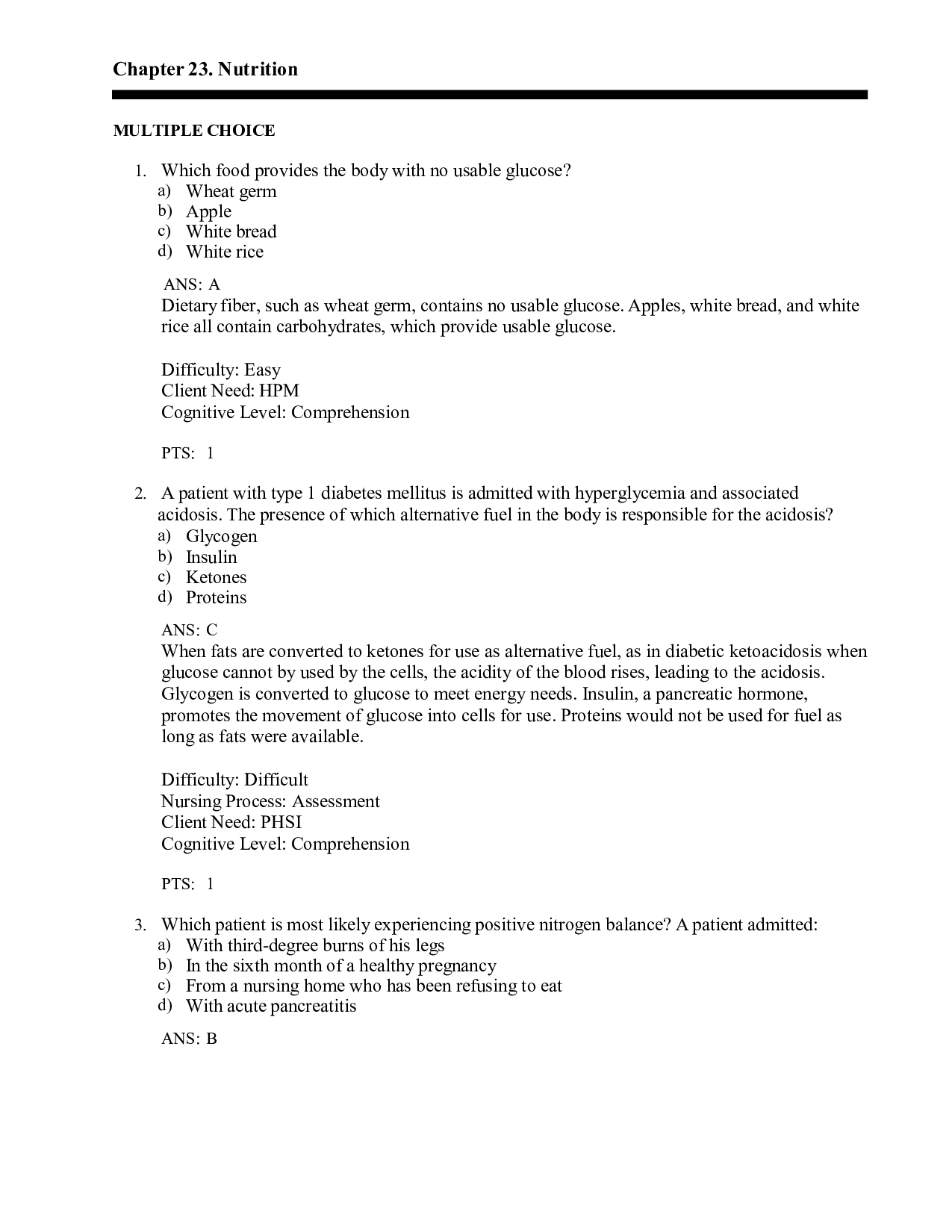 Chapter 23 Nutrition