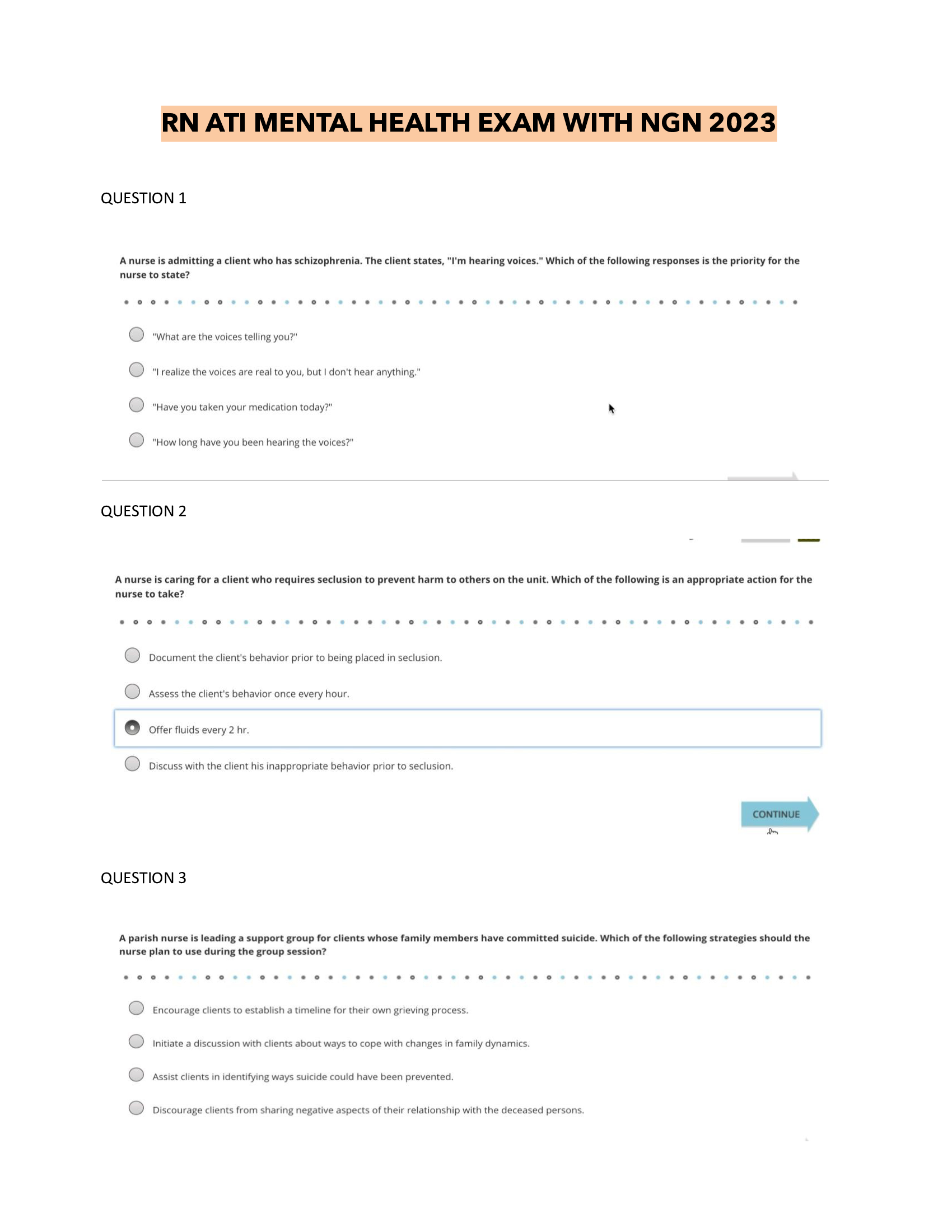 RN ATI MENTAL HEALTH EXAM WITH NGN 2023/2024