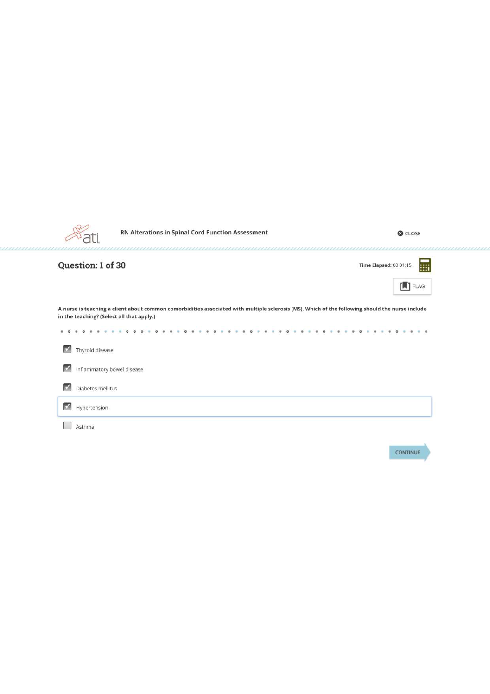 ATI RN MED SURG ALTERATIONS IN SPINAL CORD FUNCTION ASSESSMENT TEST EXAM NGN 2024