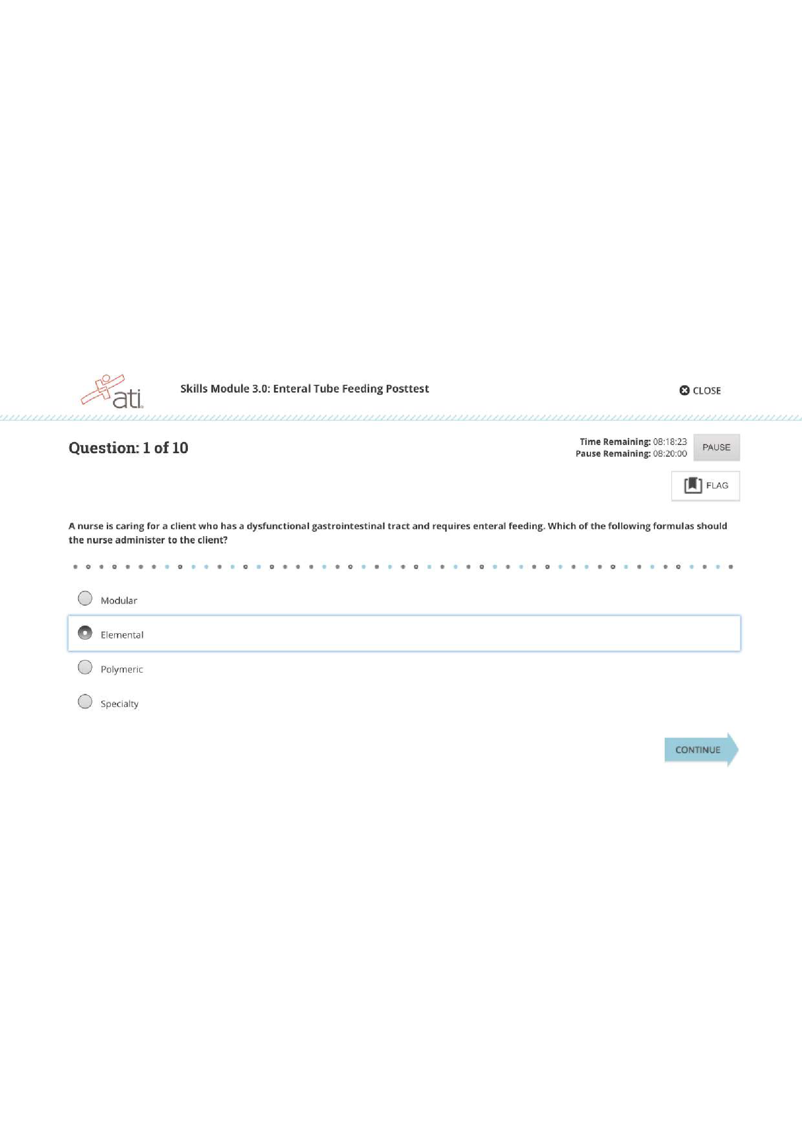 ATI RN MED SURG SKILLS MODULE ENTERAL TUBE FEEDING POSTTEST LATEST VERSION NGN