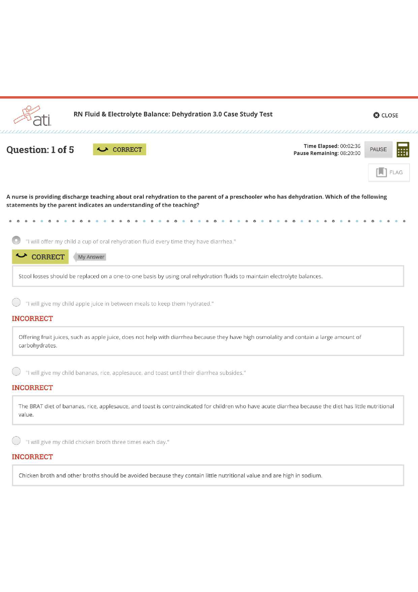 ATI RN FLUID & ELECTROLYTE BALANCE DEHYDRATION 3.0 CASE STUDY TEST