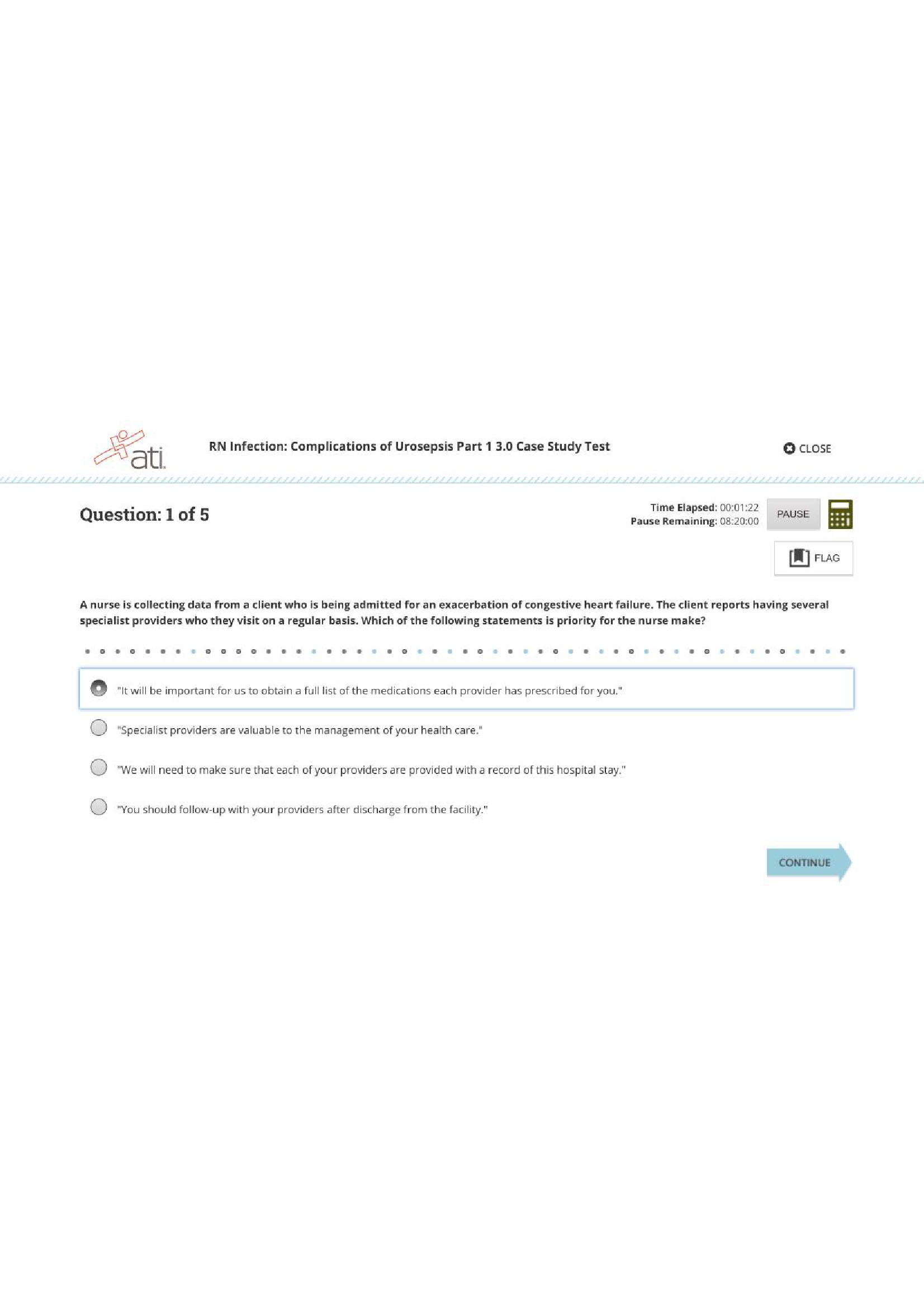 ATI RN MED SURG INFECTION COMPLICATIONS OF UROSEPSIS CASE STUDY TEST COMPLETE EXAM 2024