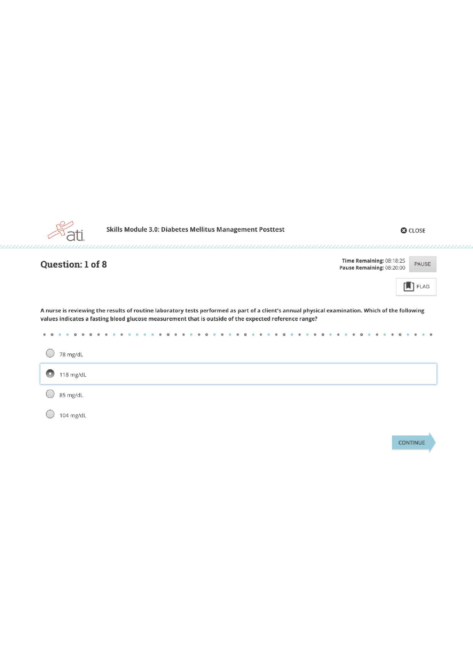 ATI MED SURG SKILLS MODULE DIABETES MELLITUS MANAGEMENT POSTTEST ASSESSMENT EXAM NGN