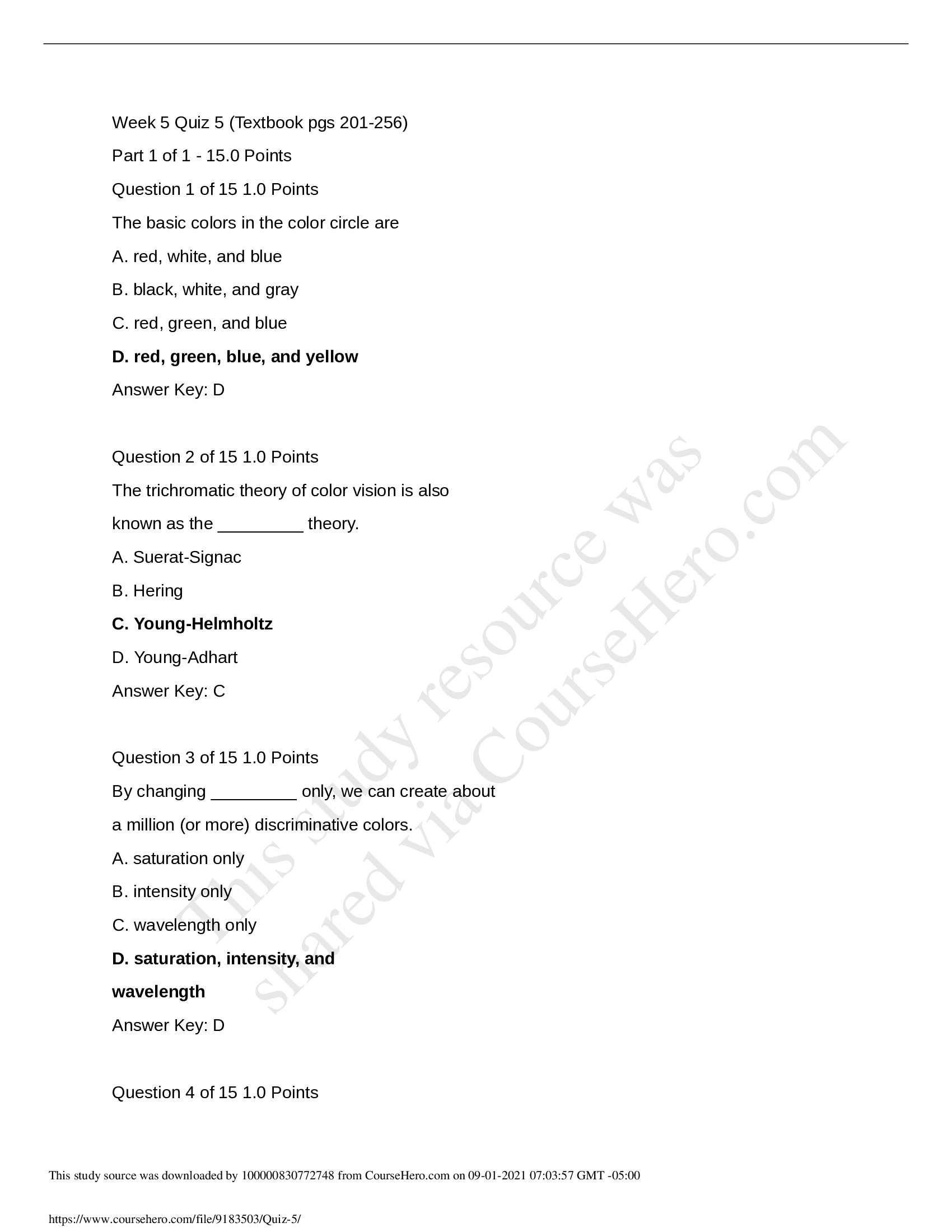 Week 5 Quiz 5 (Textbook pgs 201-256)