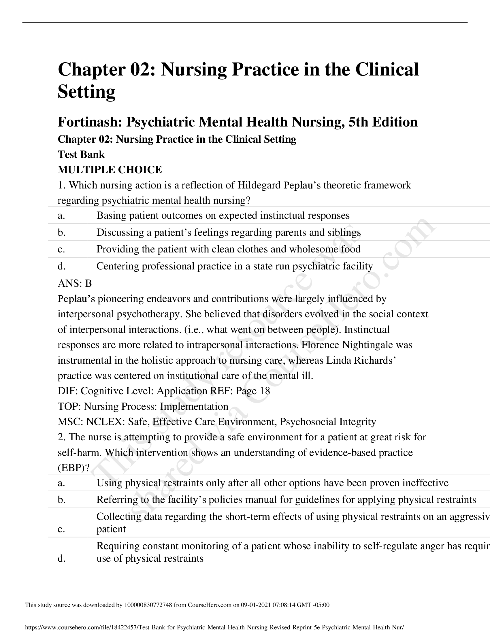 : Nursing Practice in the Clinical Setting
