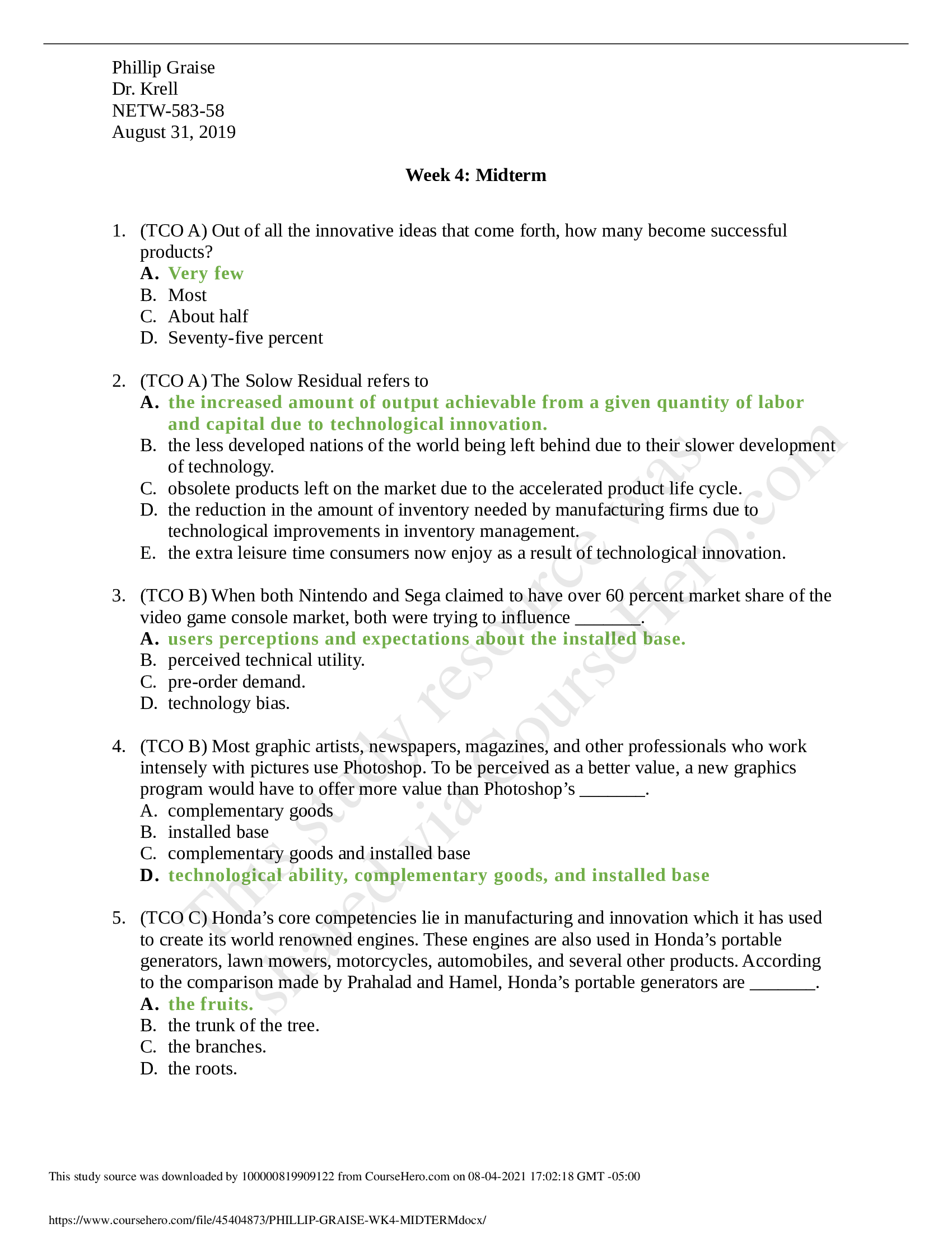 PHILLIP GRAISE Dr. KRELL NETW_583_58 WEEK 4 MIDTERM