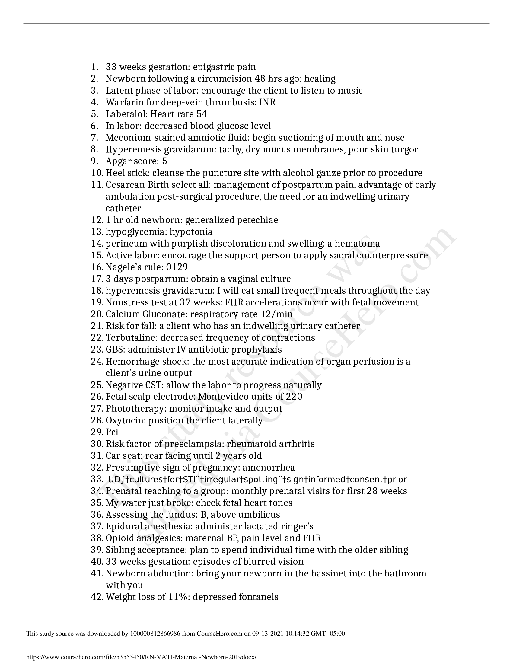 RN VATI Maternal Newborn 2019