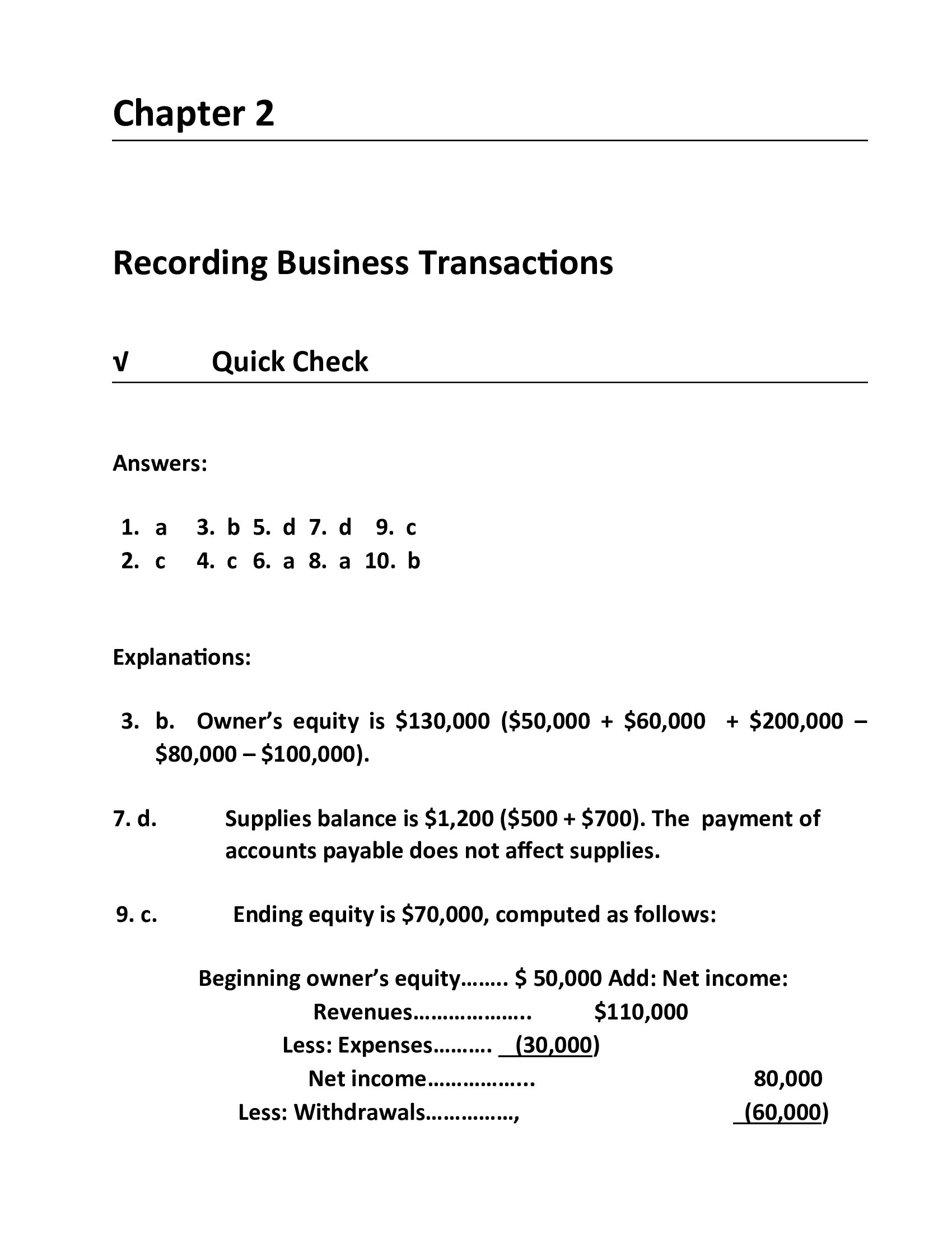 Recording Business Transactions